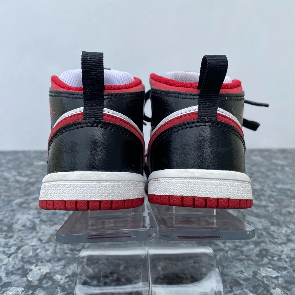 Nike Air Jordan 1 Mid TD White Gym Red Black 640735-122 Baby Toddler Size 7C - Picture 4 of 12